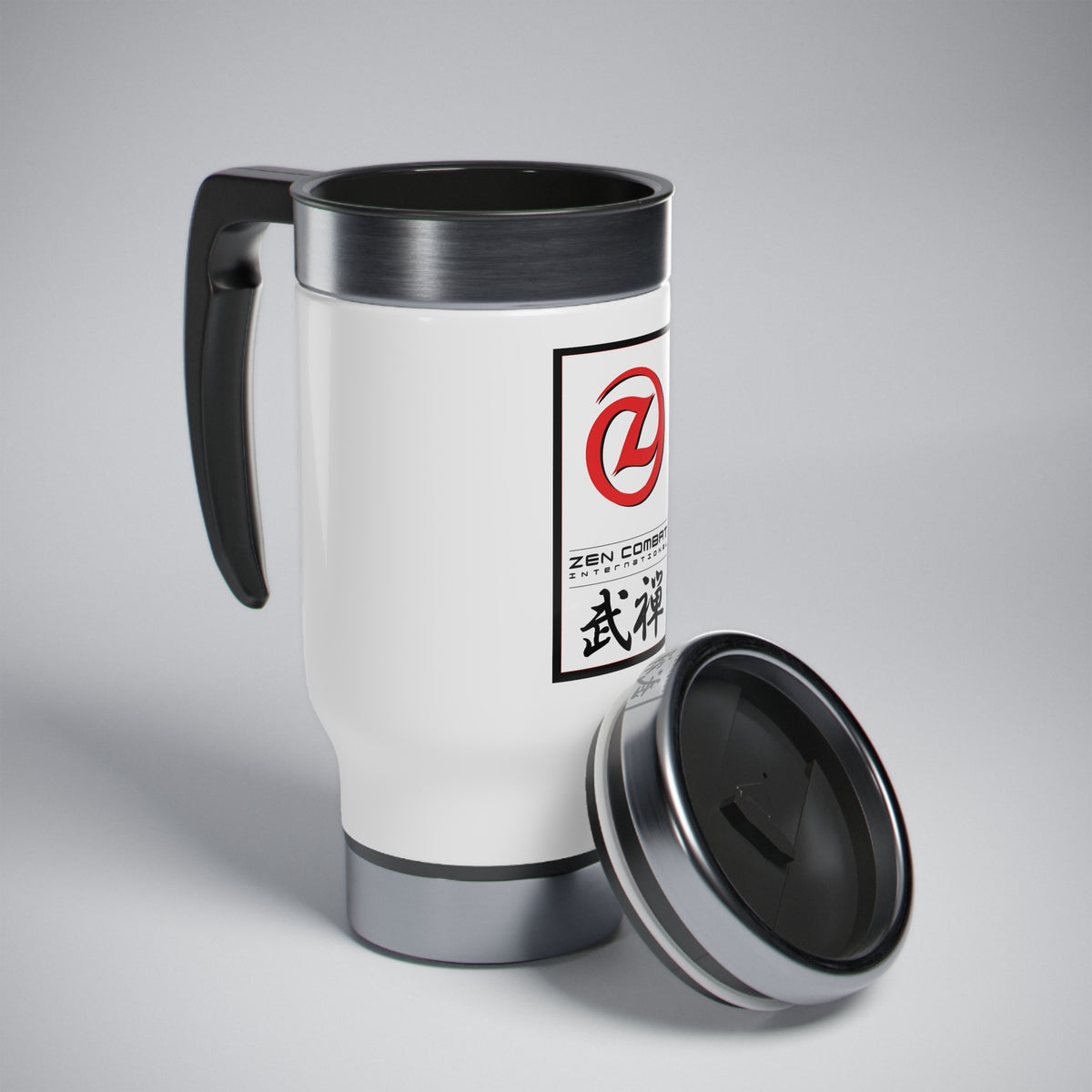 Zen Combat Stainless Steel Travel Mug with Handle, 14oz