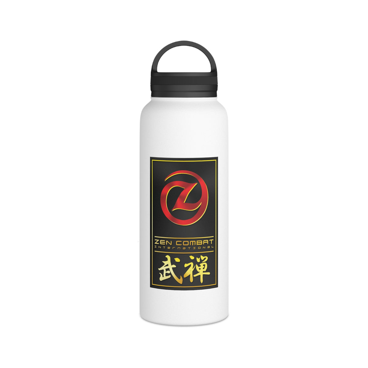 Zen Combat Stainless Steel Water Bottle, Handle Lid