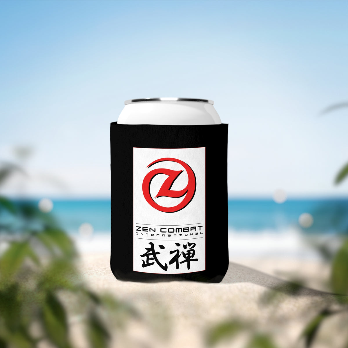 Zen Combat White Banner Can Cooler Sleeve