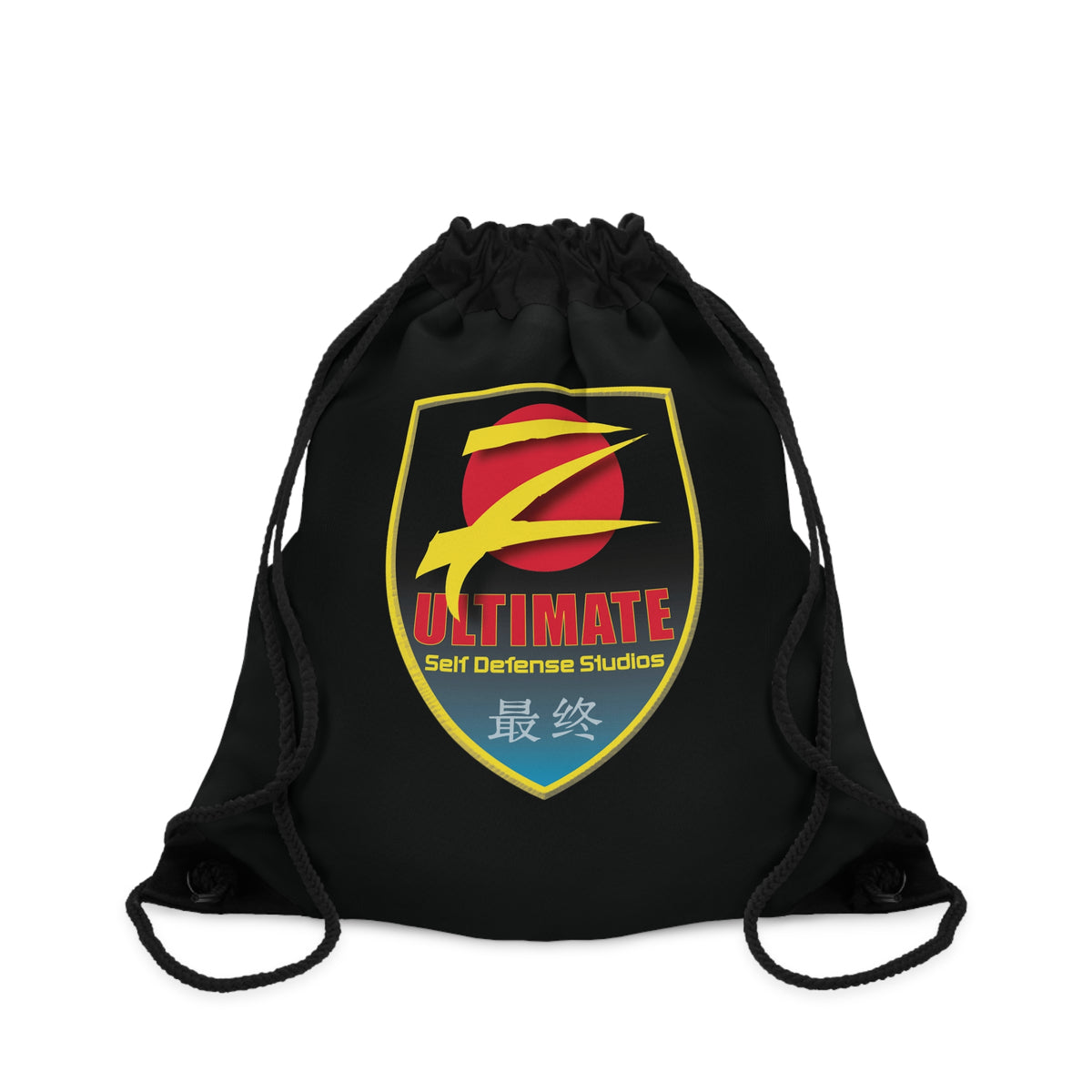 Z-Ultimate Shield Logo Black Drawstring Bag