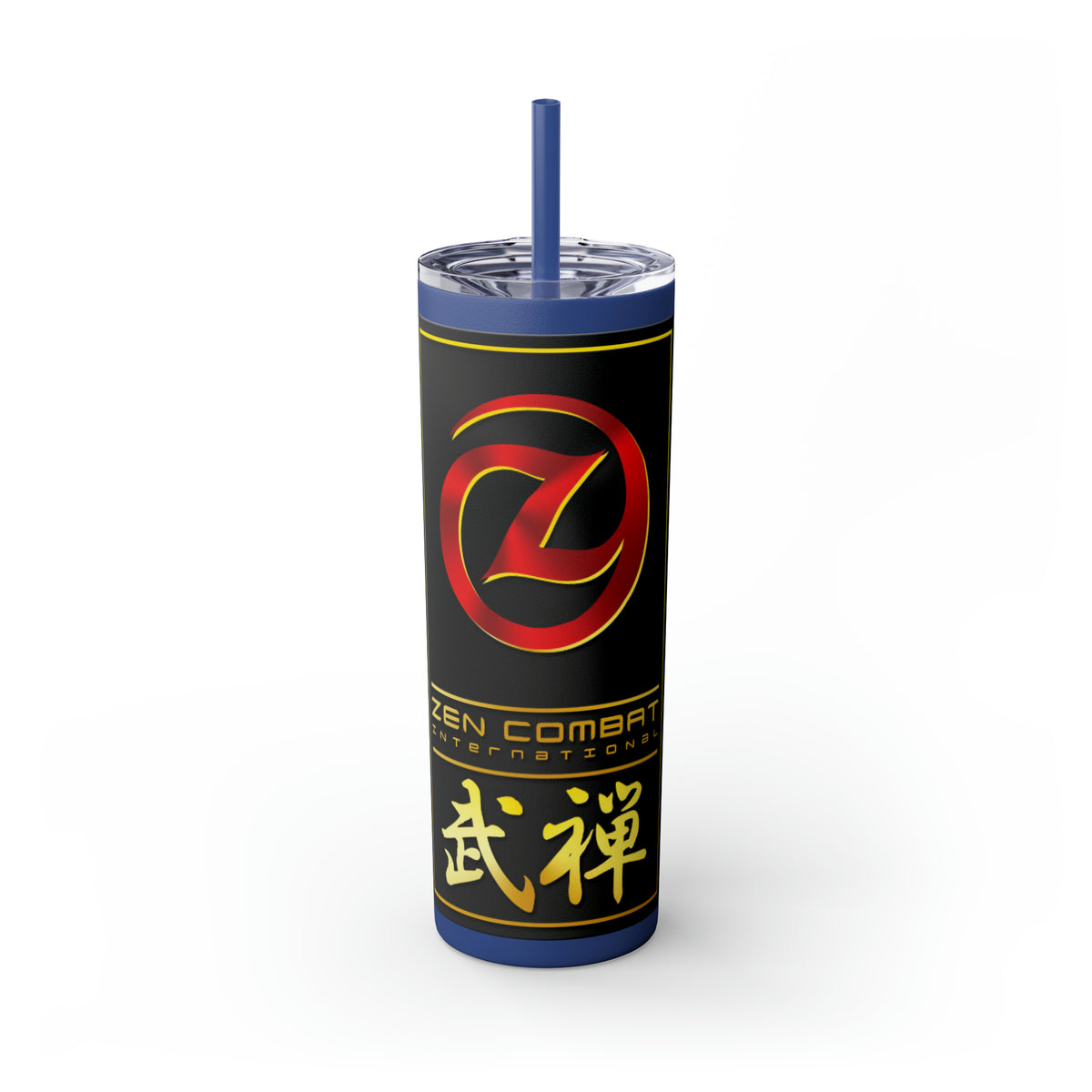 Zen Combat Gold Banner Skinny Tumbler with Straw, 20oz