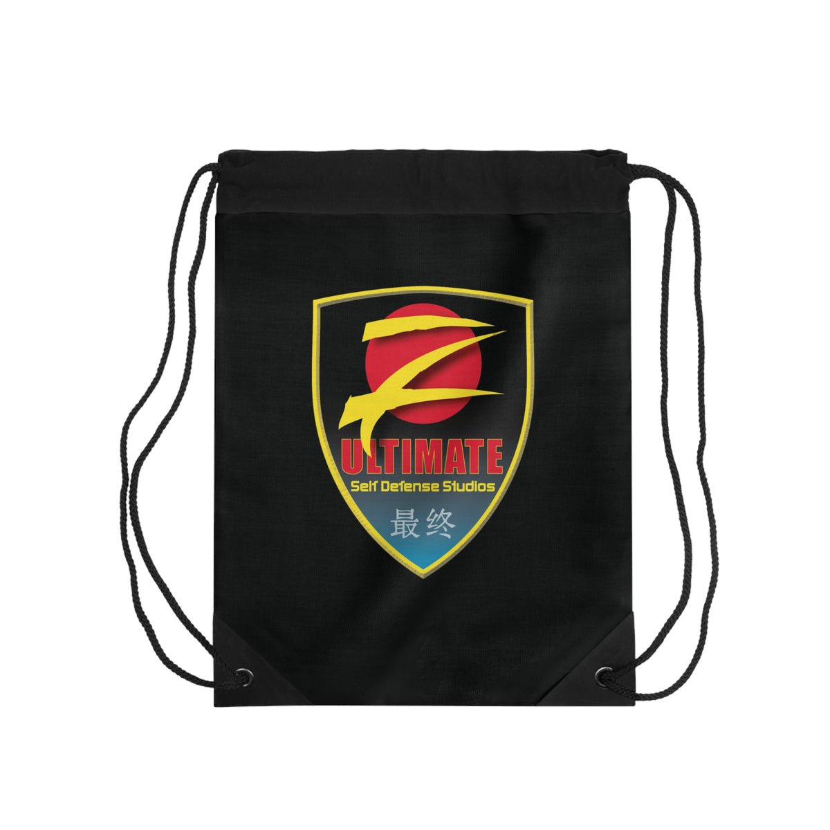 Z-Ultimate Shield Logo Black Drawstring Bag