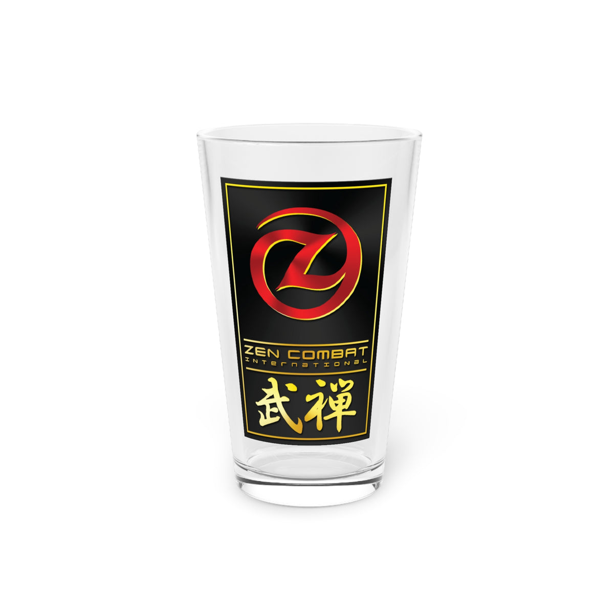 Zen Combat Gold Banner Pint Glass, 16oz