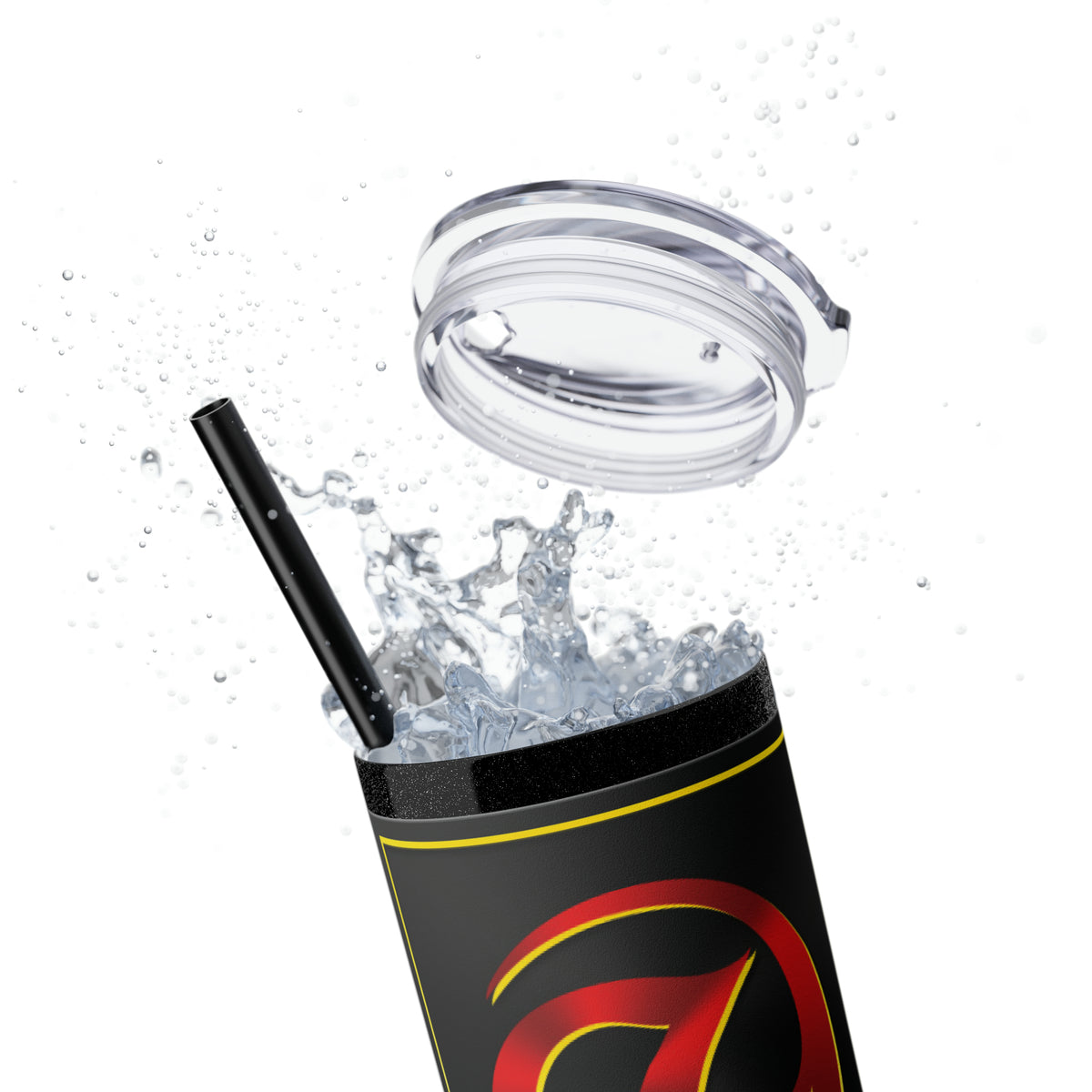 Zen Combat Gold Banner Skinny Tumbler with Straw, 20oz