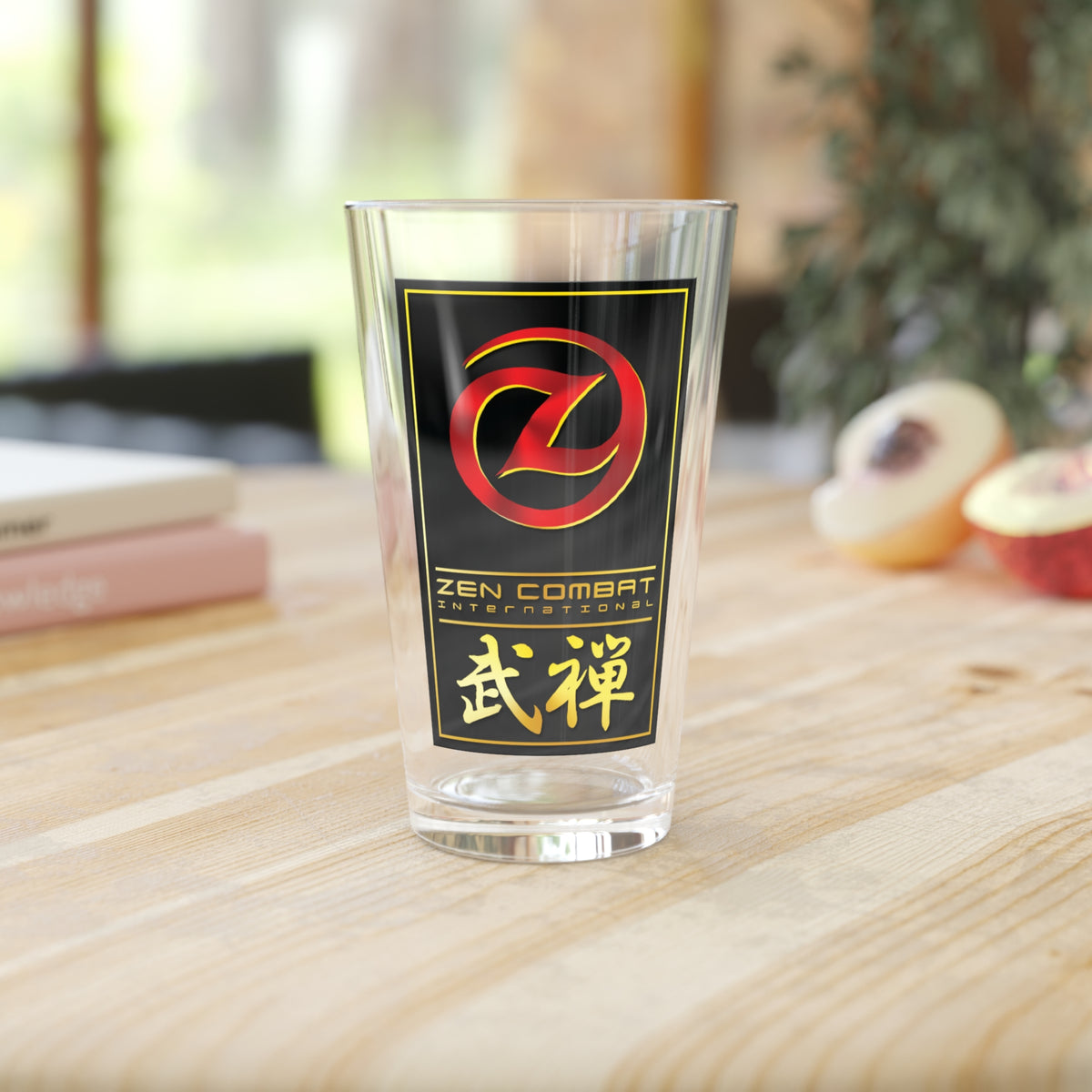 Zen Combat Gold Banner Pint Glass, 16oz