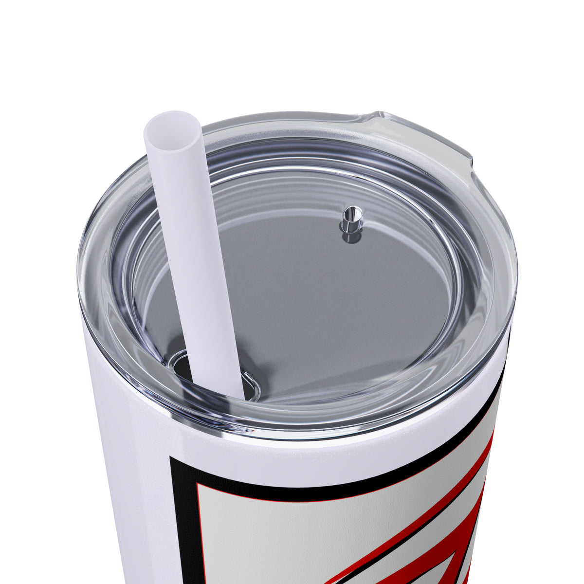 Zen Combat White Banner Skinny Tumbler with Straw, 20oz