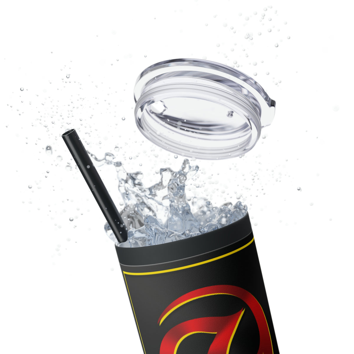 Zen Combat Gold Banner Skinny Tumbler with Straw, 20oz