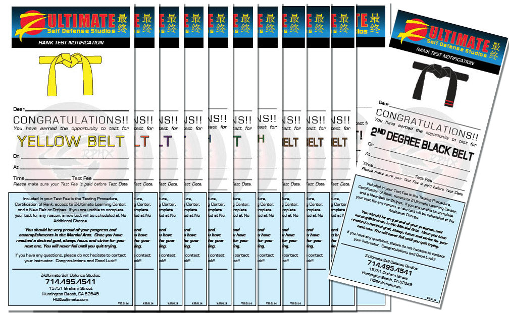 Rank Test Cards