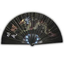 Dragon Chinese Fan - Black